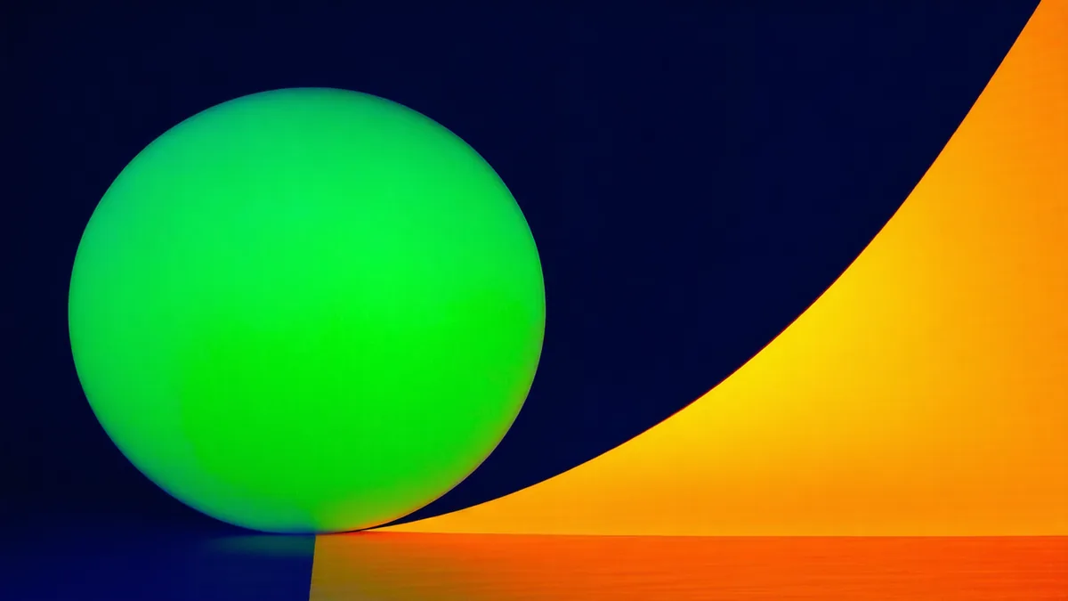 Abstract green health indicator conflicting with a rising amber alert spike