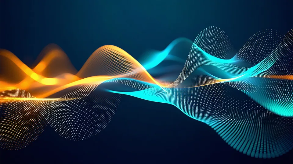 Abstract visualization of product usage telemetry data streams — session frequency waves and engagement depth gradients